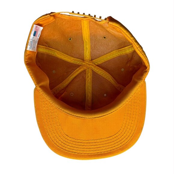 Vintage CAT Tractor & Equipment Co Trucker Hat Patch Snapback TONKIN Yellow NOS - Picture 9 of 13